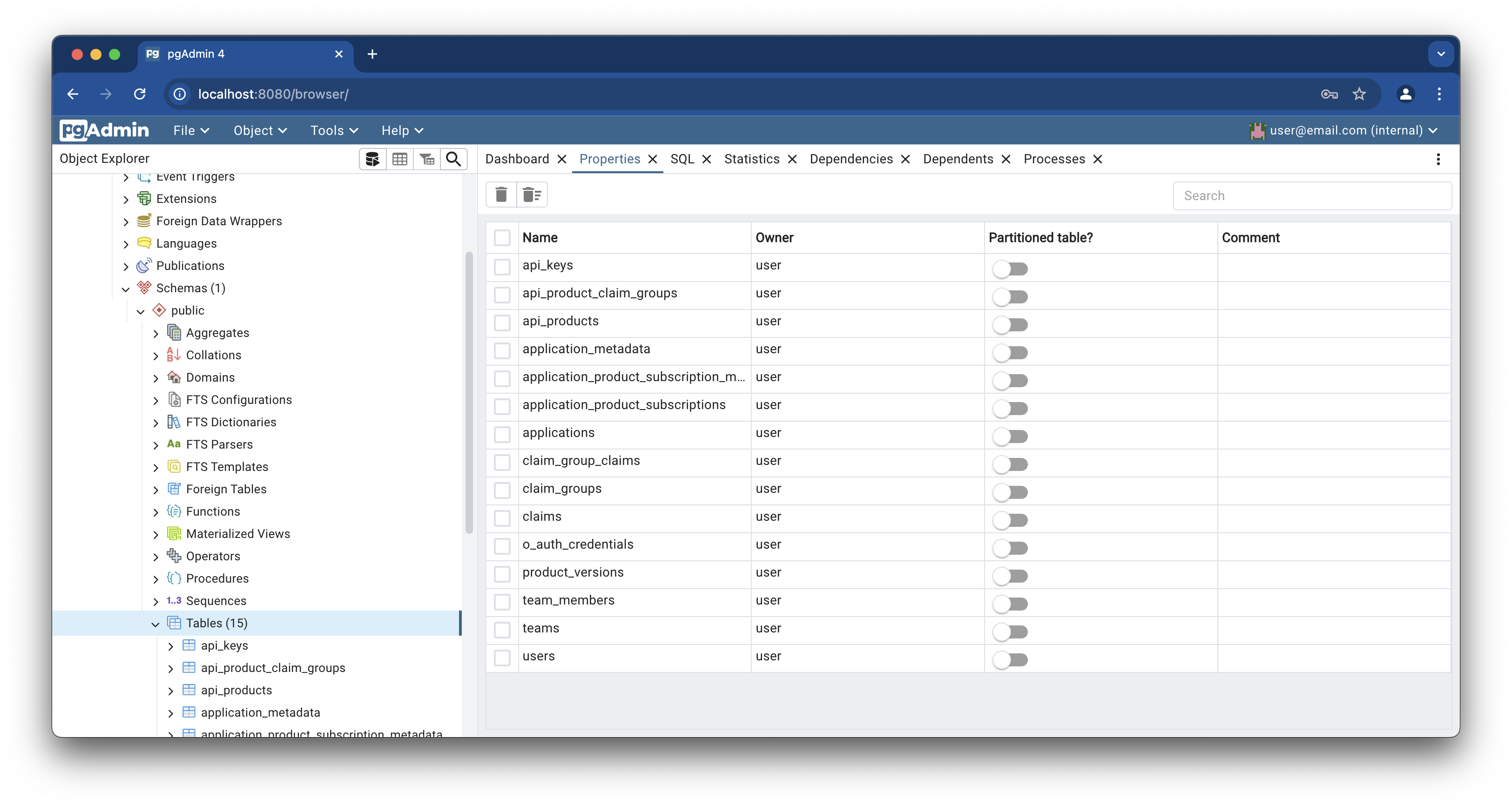 Figure: Postgres Portal DB