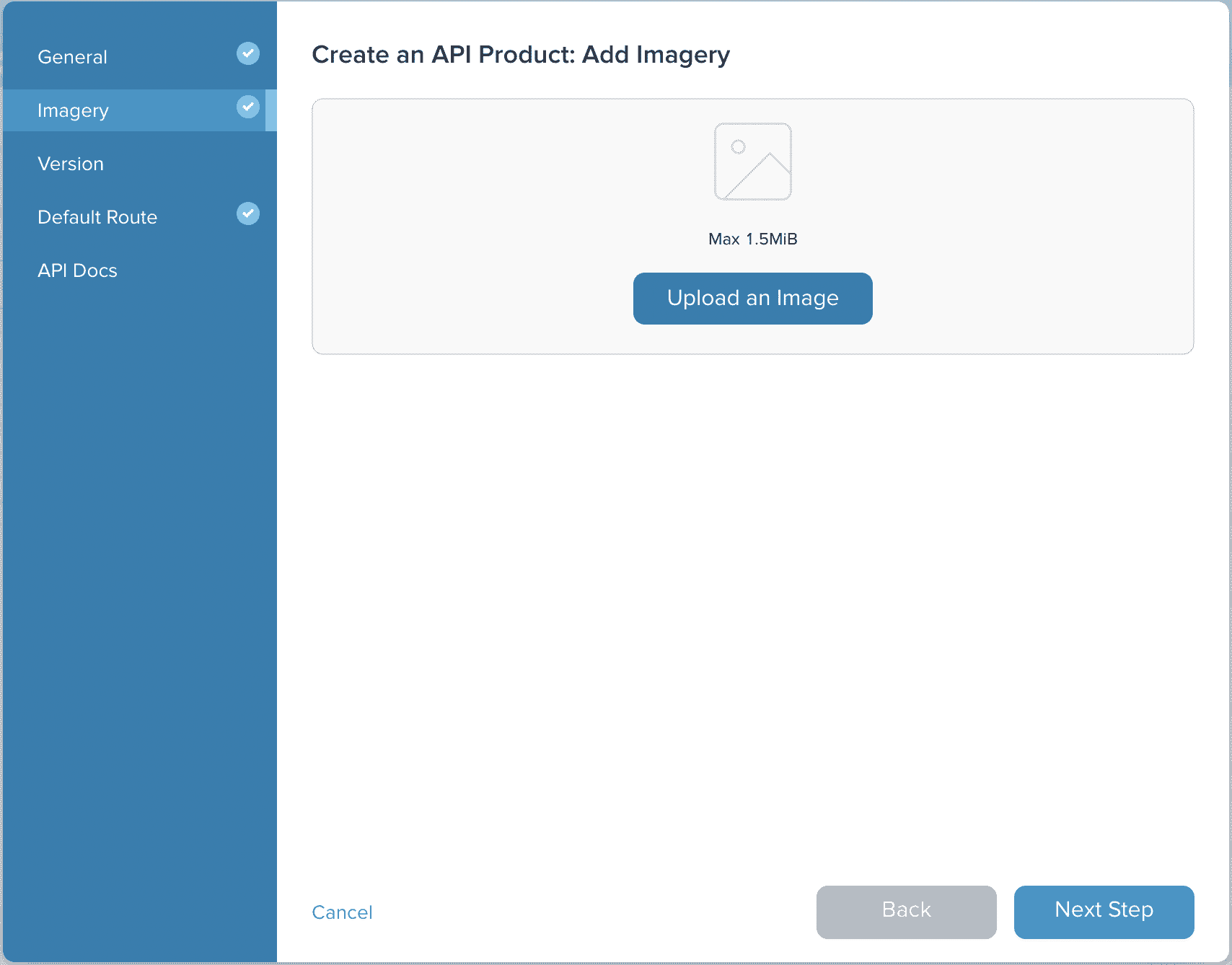 Admin Dashboard Create API Imagery