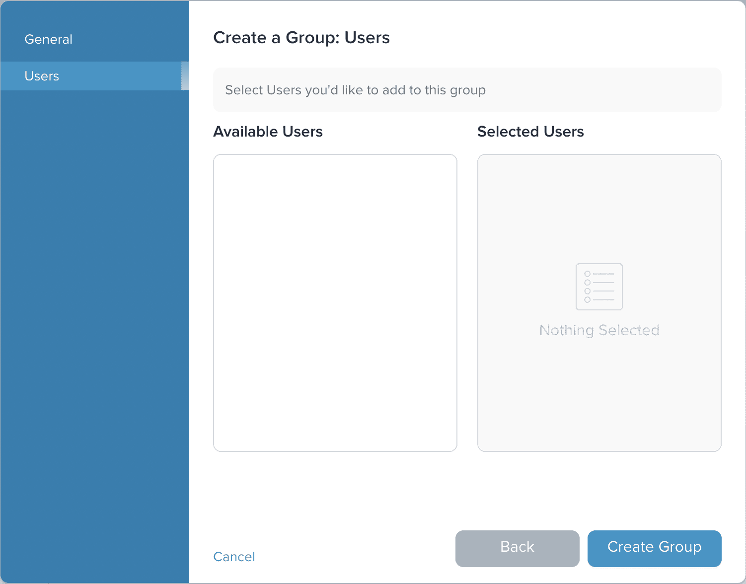 Admin Dashboard Create Group Users