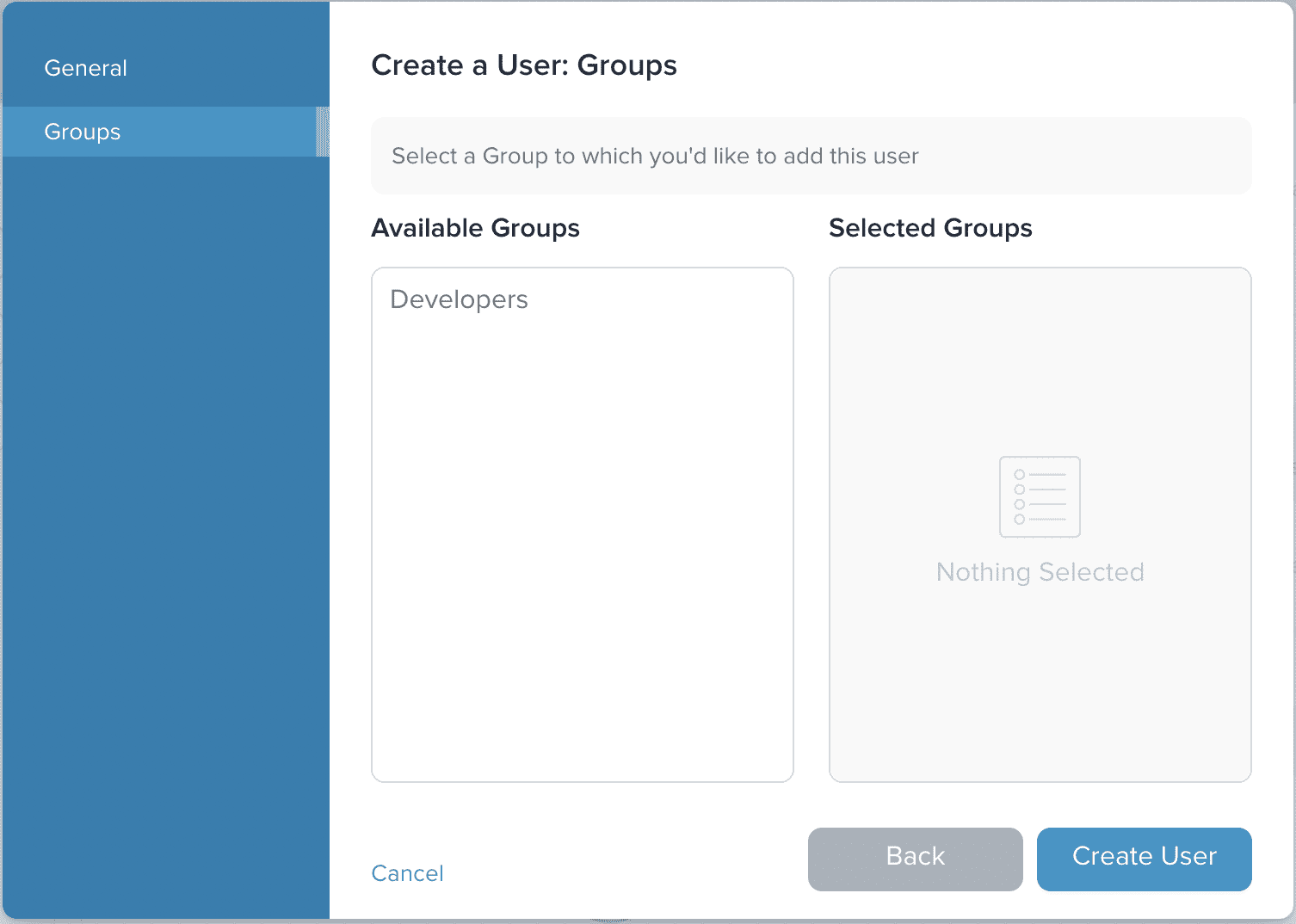 Admin Dashboard Create User Groups